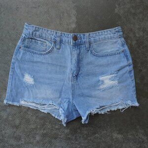 Fashion Nova Women's Size 9 Cut Off Jean Shorts Distressed Blue